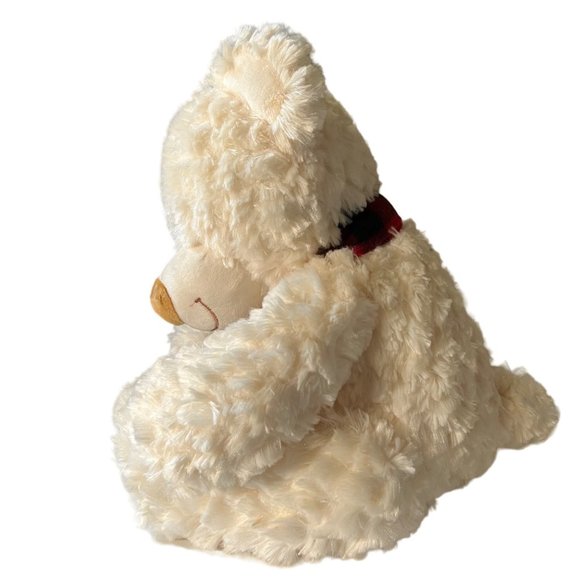 Best Made Toys Teddy Bear White Winter Holiday Plush Flannel Bow Stuffed Toy - Picture 5 of 9